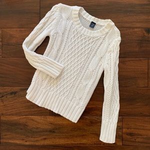 Baby Gap white cable knit sweater 4